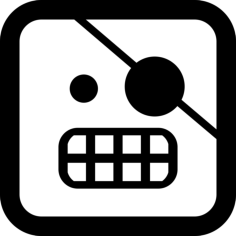 Pirate Emoticon Face With One Covered Eye In Square Outline Vinyl Cutting Svg File, Free Vectors File